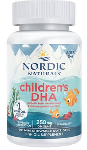 Nordic Naturals Children's DHA 250mg Strawberry 180 Mini Chewable Soft Gels