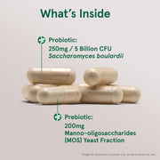 Jarrow Formulas Saccharomyces Boulardii MOS probiotic capsules daily use lifestyle