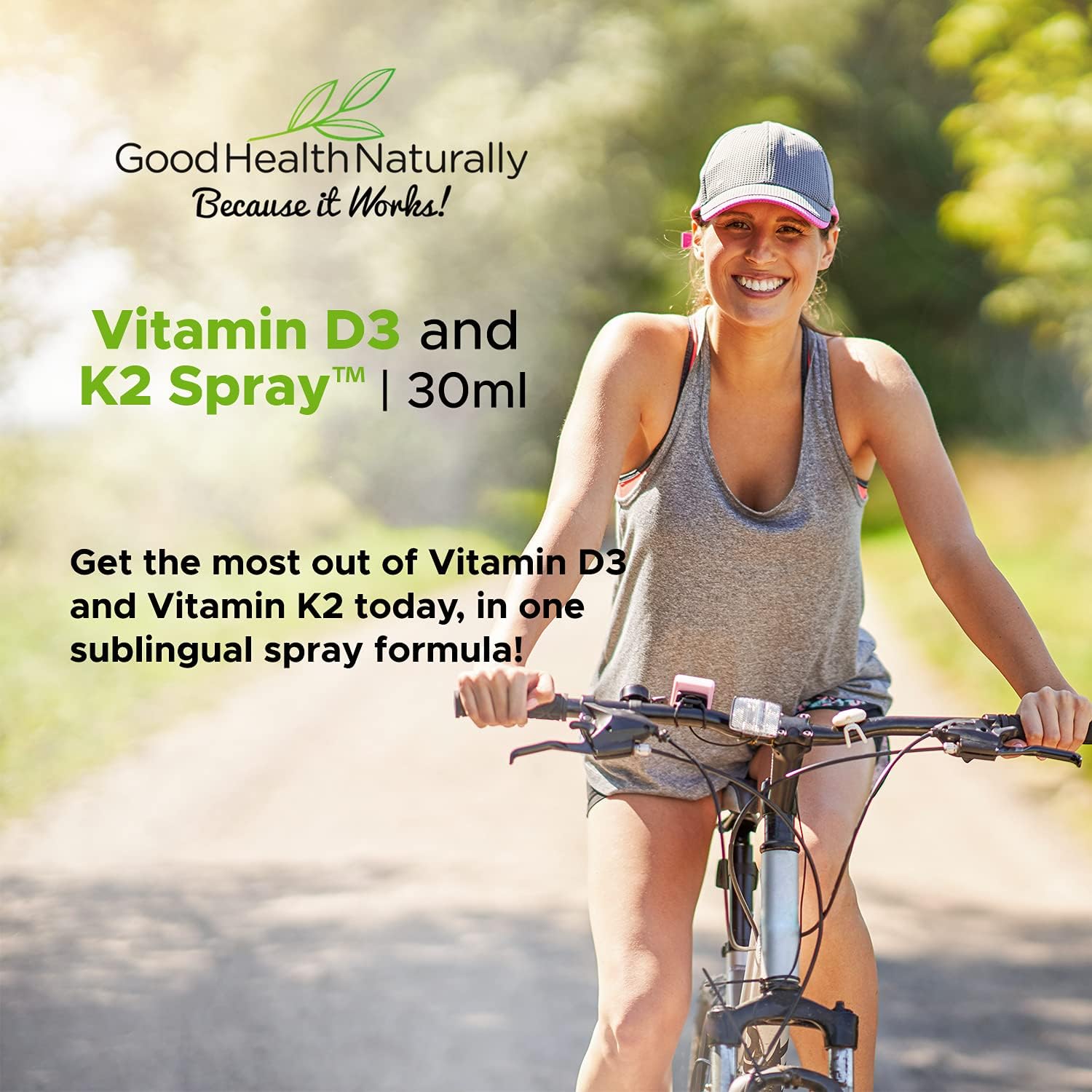 Supplement facts & ingredients image: Good Health Naturally Vitamin D3 K2 supplement facts lichen MK7 spray 30ml