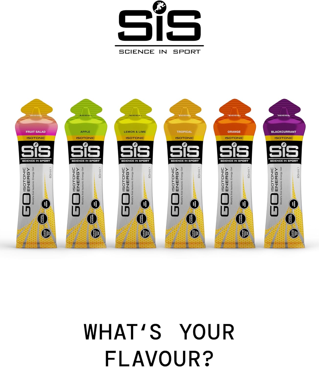 SIS Science in Sport GO Isotonic Energy Gel, Lemon Lime - 60ml other flavours.