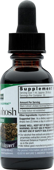 Supplement bottle with dropper labeled 'Nature's Answer' on a white background