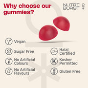 Nutriburst Hair Skin & Nails Gummies - Biotin, Zinc, Vitamin E - 60 Count