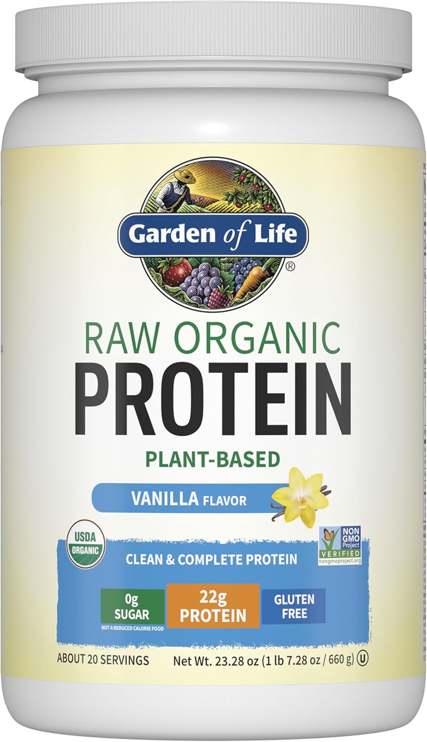 Garden of Life Raw Organic Vegan Protein Powder vanilla tub 660g