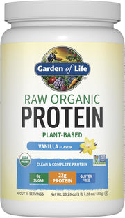 Garden of Life Raw Organic Vegan Protein Powder vanilla tub 660g