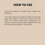Instructions for using a supplement with text on a beige background
