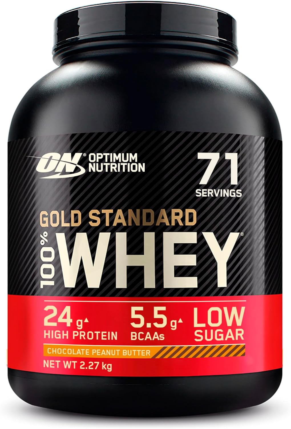 Optimum Nutrition Gold Standard 100% Whey protein powder container