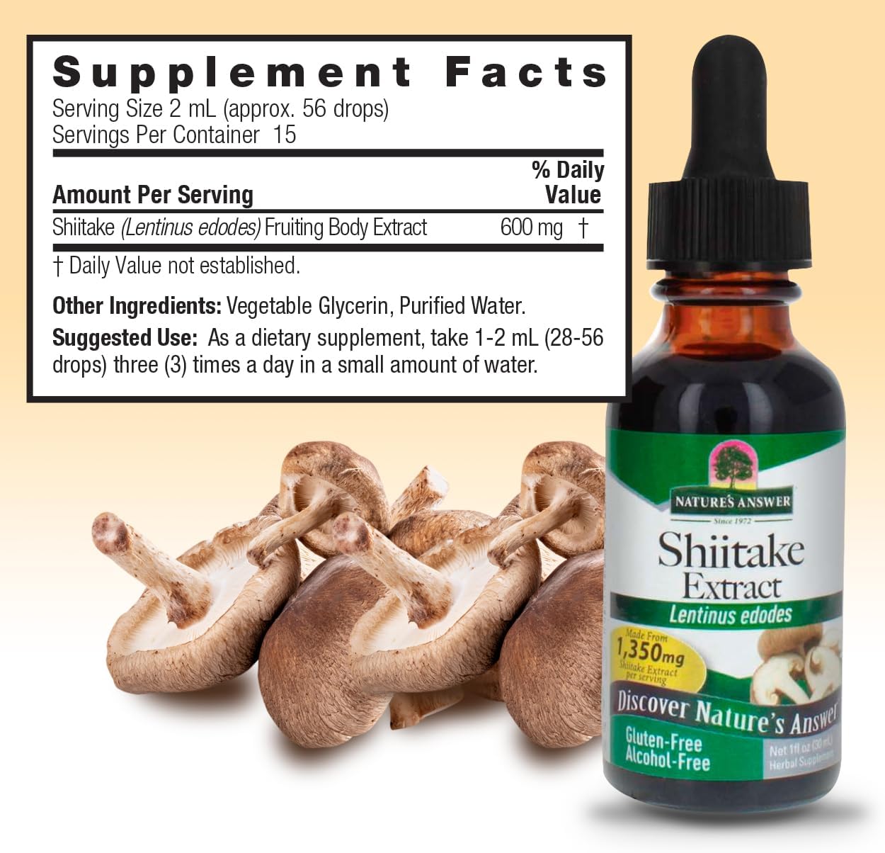 Nature’s Answer Shiitake Mushroom Extract — 1,350mg – 30ml