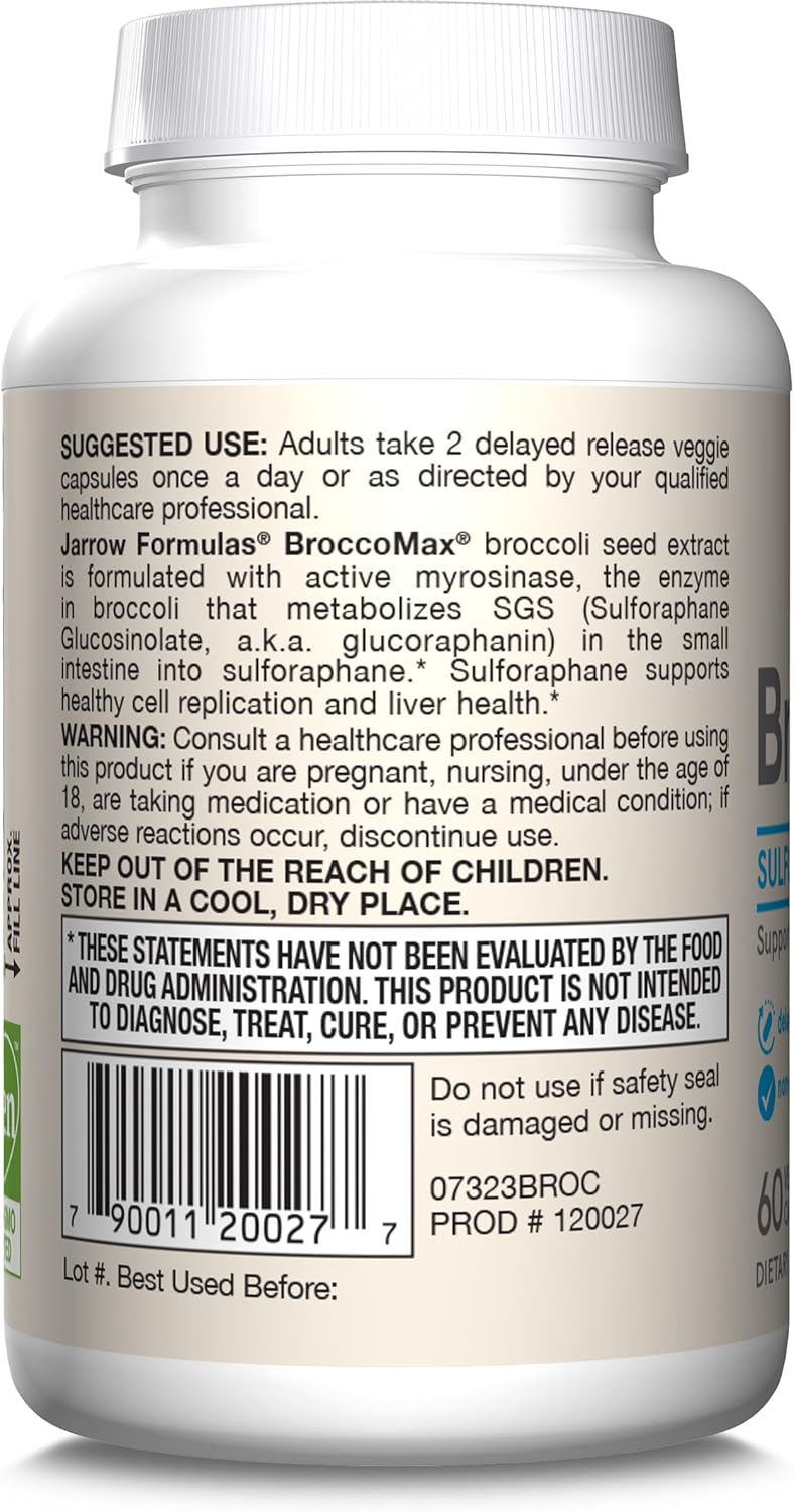 Jarrow Formulas BroccoMax® 35 mg – 60-120 Delayed Release Veggie Capsules