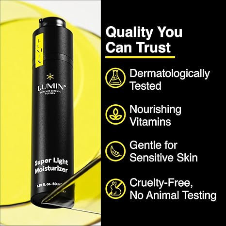 Lumin Super Light Moisturizer for Men - Oil-Control Gel with HA - 50ml