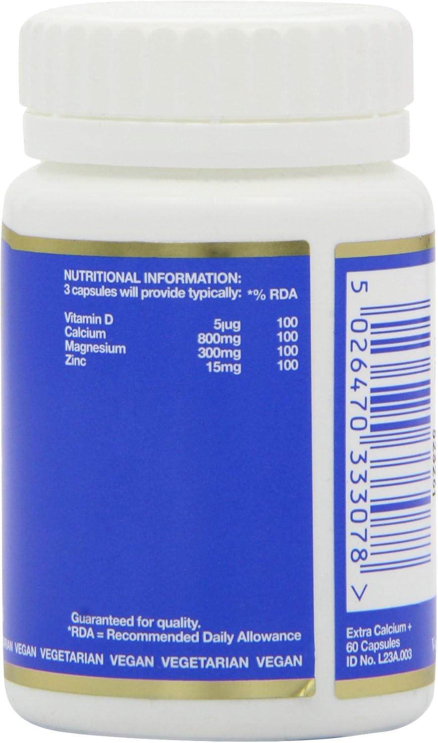 Bio-Health Extra Calcium+ mineral supplement facts capsules 60 capsules