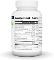 Supplement facts & ingredients image: Source Naturals B-50 Complex 50mg tablets ingredient panel 100 count