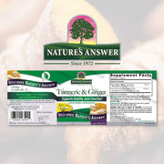Nature's Answer Turmeric and Ginger Capsules 90 count barcode packaging