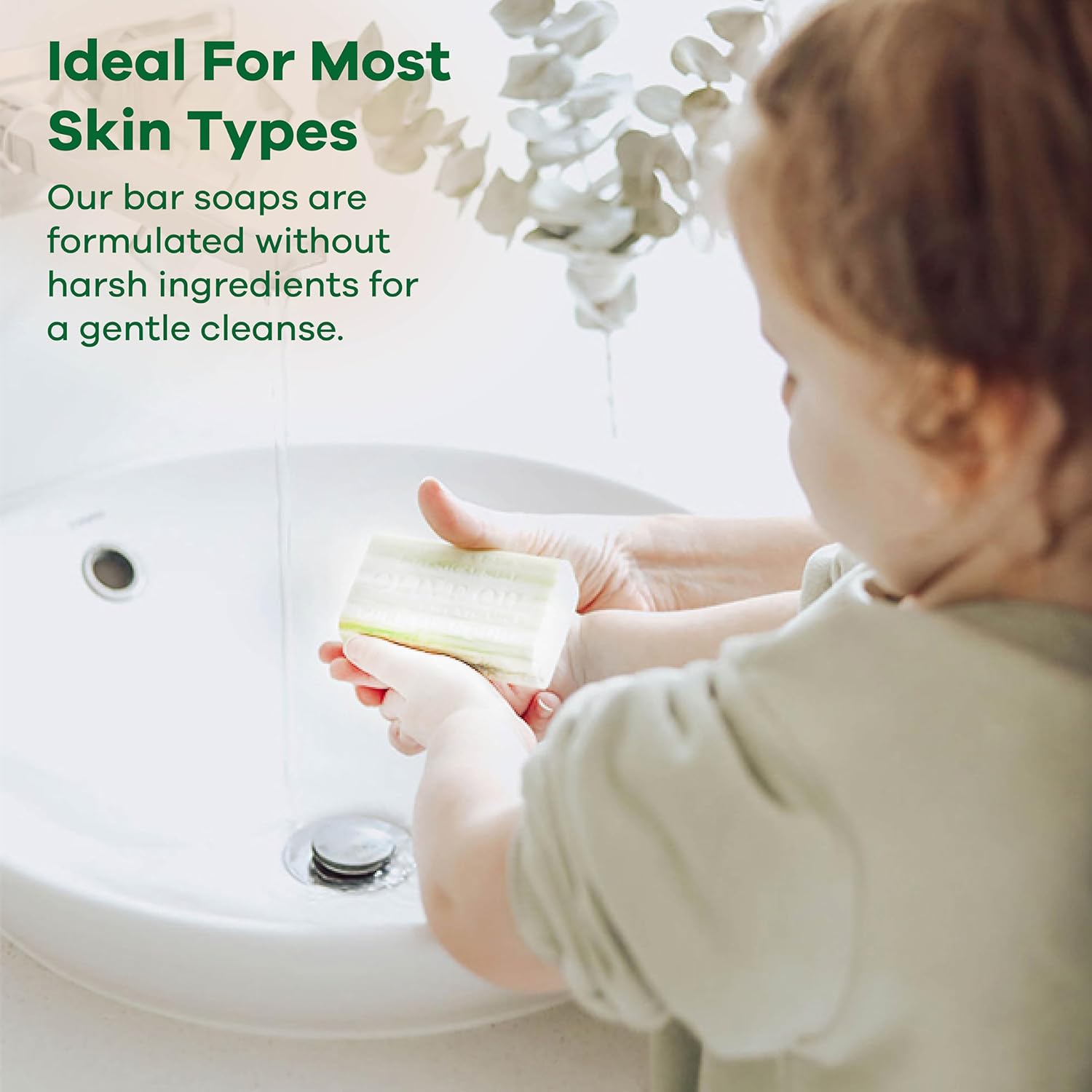 How to Use: Lathering the Australian Botanical Sea Salt soap bar in hand.