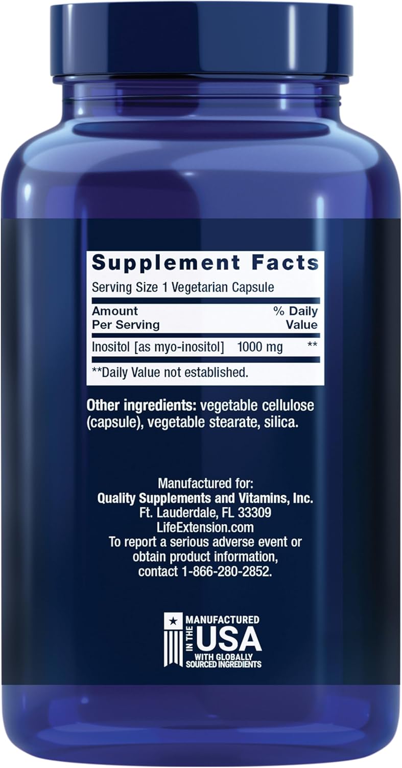 Life Extension Inositol Caps - 1000 mg Myo-Inositol Per Serving - 360 Veg Caps