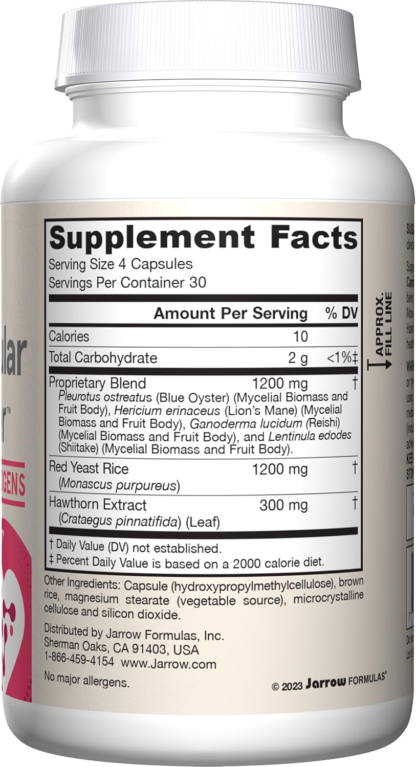 Supplement Facts Image: Jarrow Formulas cardiovascular optimizer supplement facts and ingredients 120 count