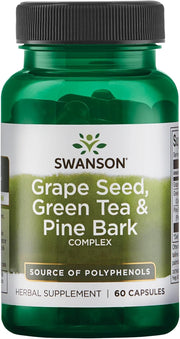 Swanson Grape Seed Green Tea Pine Bark herbal supplement capsule bottle 60 capsules