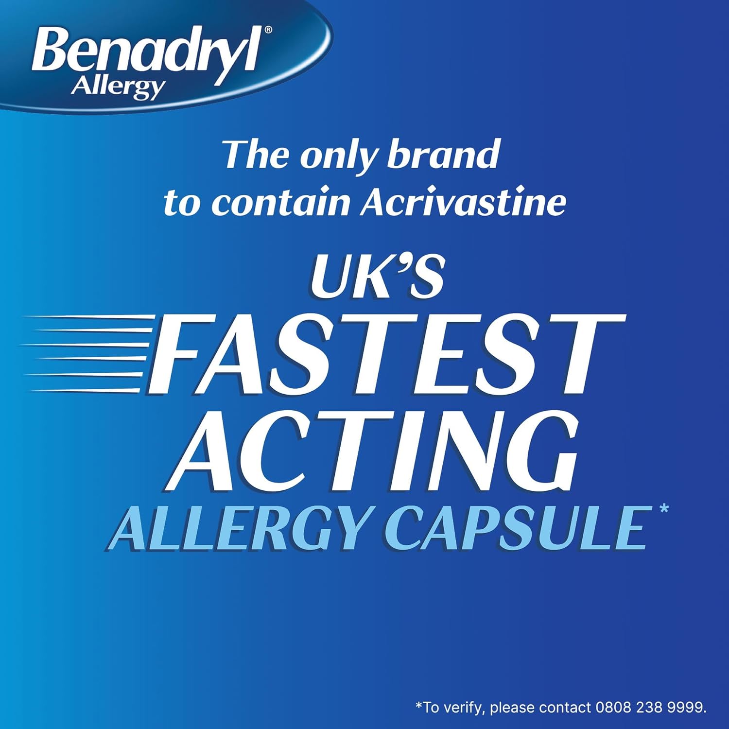 Benadryl Allergy Relief Acrivastine Capsules 12 Count