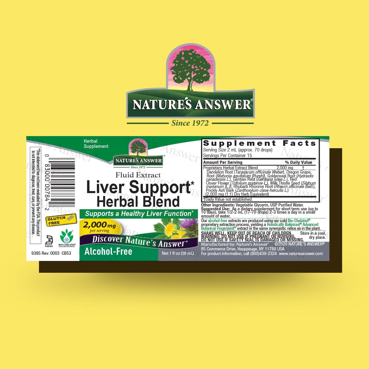 Nature’s Answer Liver Support herbal blend 30ml barcode
