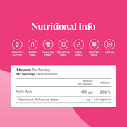 Novomins Nutrition Folic Acid Gummies 400mg