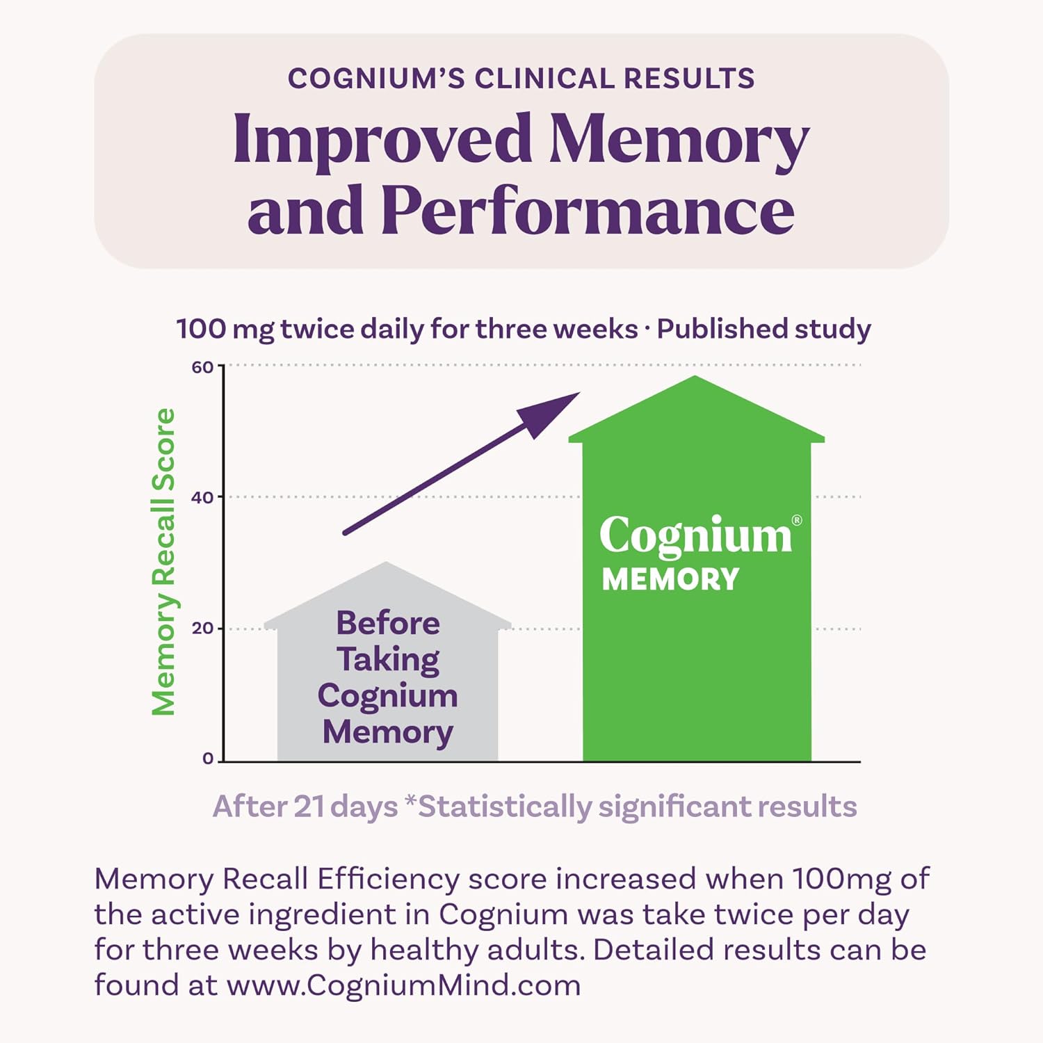 Natrol Cognium Memory dietary supplement tablets performance
