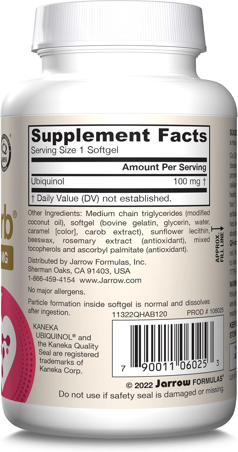 Jarrow Formulas QH-absorb  100 mg – 60-120 Softgels