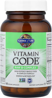  Bottle of Garden of Life Raw B Complex vitamin, 60 vegan capsules.