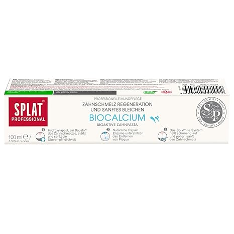 White box of SPLAT Professional Biocalcium Toothpaste, 100ml.