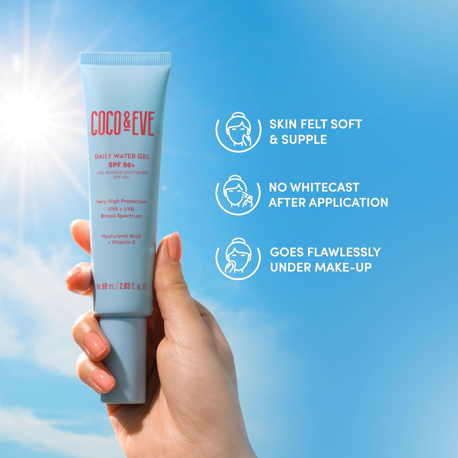 Coco & Eve Daily Water Gel SPF 50+ Sunscreen - 60ml