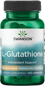 Swanson L-Glutathione 100 Capsules | 100 mg | Featuring Setria® Glutathione | Antioxidant Support