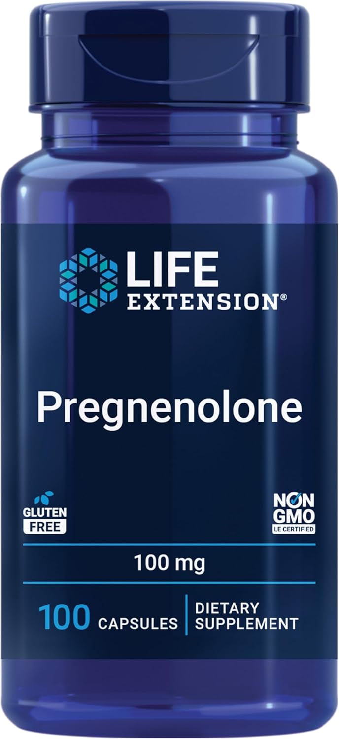 Life Extension Pregnenolone - 100mg Dietary Supplement for Wellness - 100 Capsules