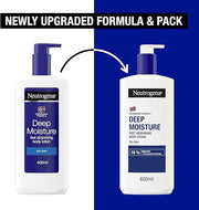 Neutrogena Deep Moisture Fast-Absorbing Body Lotion 400ml bottle. Old & new packaging.