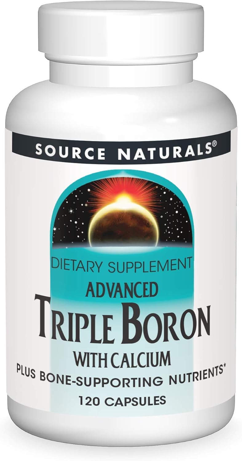 Front image: Source Naturals Advanced Triple Boron with Calcium capsules bottle 120 count