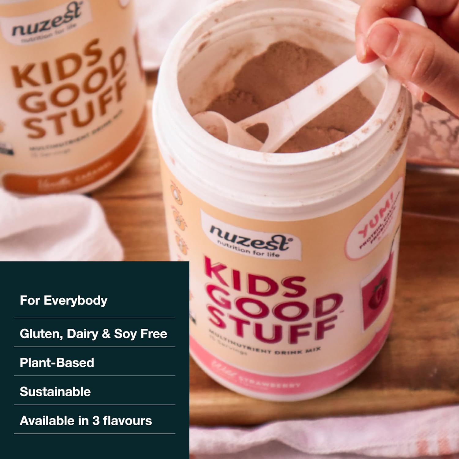 Nuzest Kids Good Stuff Vegan Smoothie Mix, Wild Strawberry - 225g