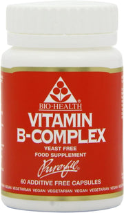 Bio-Health B-Complex vegan capsules bottle vitamin B supplement 60 capsules quantity