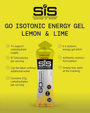 SIS Science in Sport GO Isotonic Energy Gel, Lemon Lime - 6 x 60ml