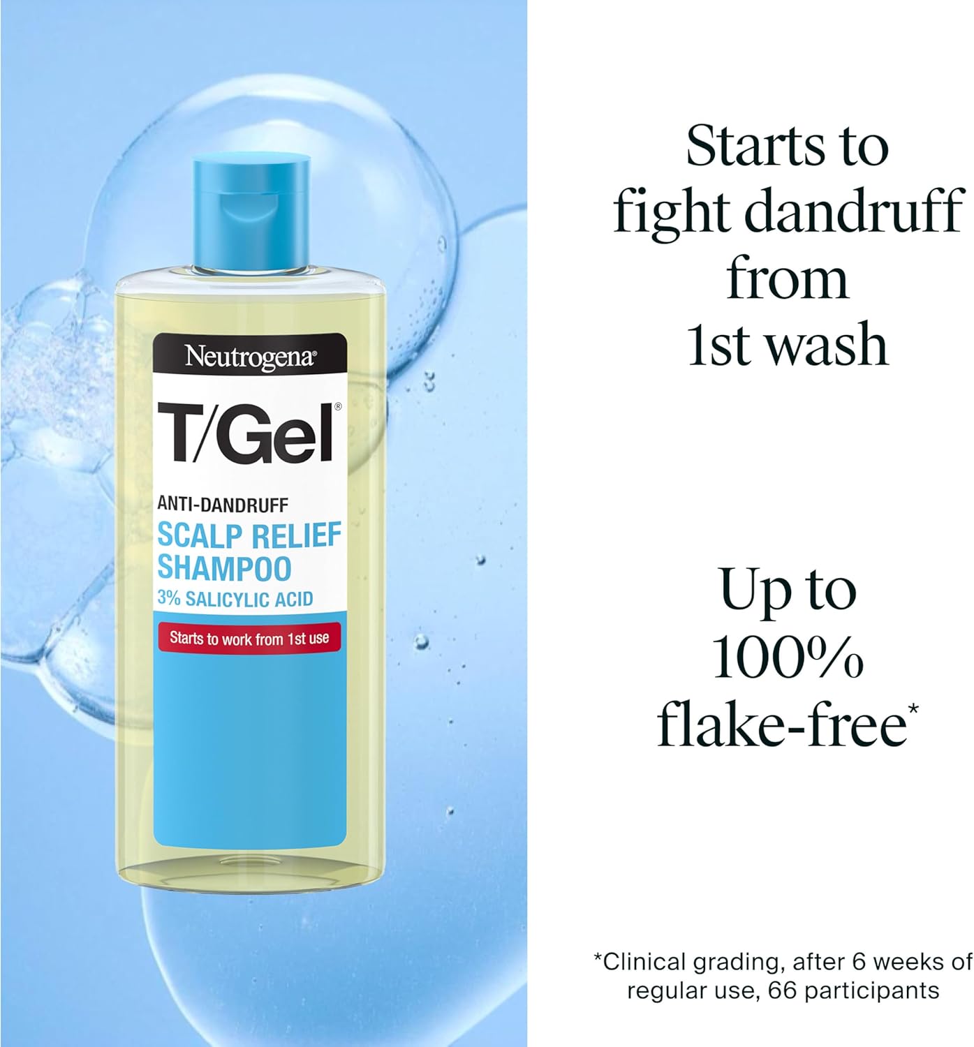Front image: Neutrogena T/Gel anti-dandruff shampoo bottle liquid 250ml