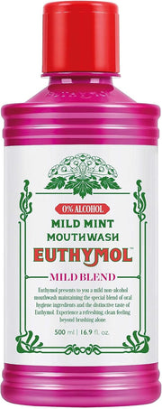 Euthymol Mouthwash Mild Mint Fluoride & Alcohol-Free – 500ml