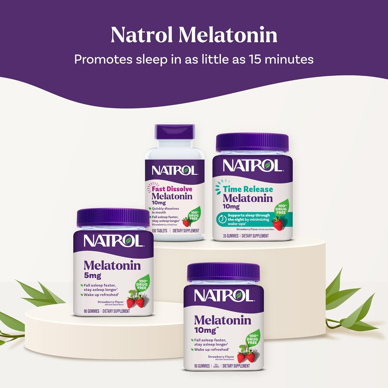 Natrol Melatonin 3mg Supplement for Adults - 60 Tablets & other variants.