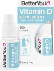 BetterYou Vitamin D Infant Oral Spray bottle & box, 15ml.