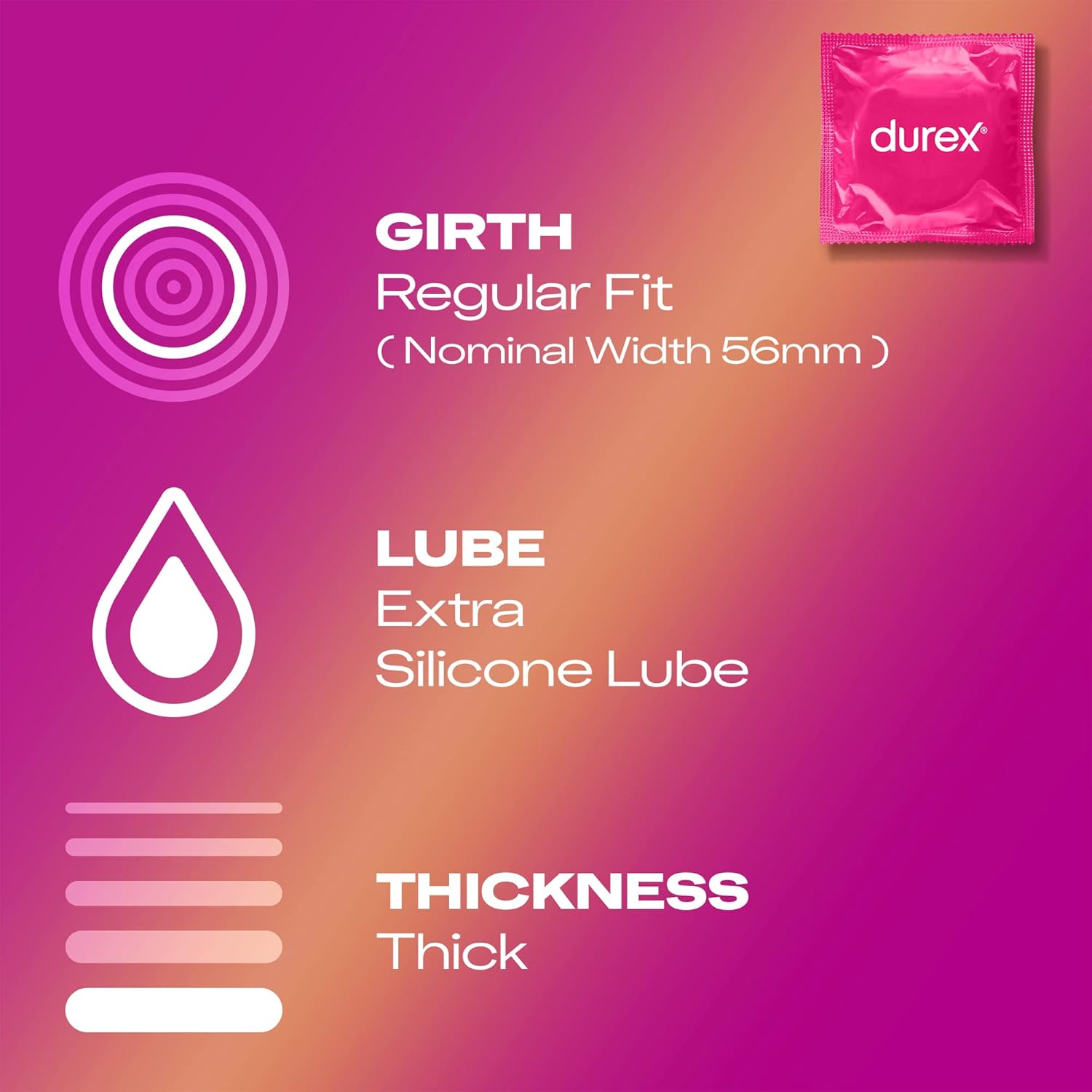 Durex Surprise Me Variety Pack Condoms 40 Count Features Regular Fit Extra Silicone Lube Thick Texture Variant