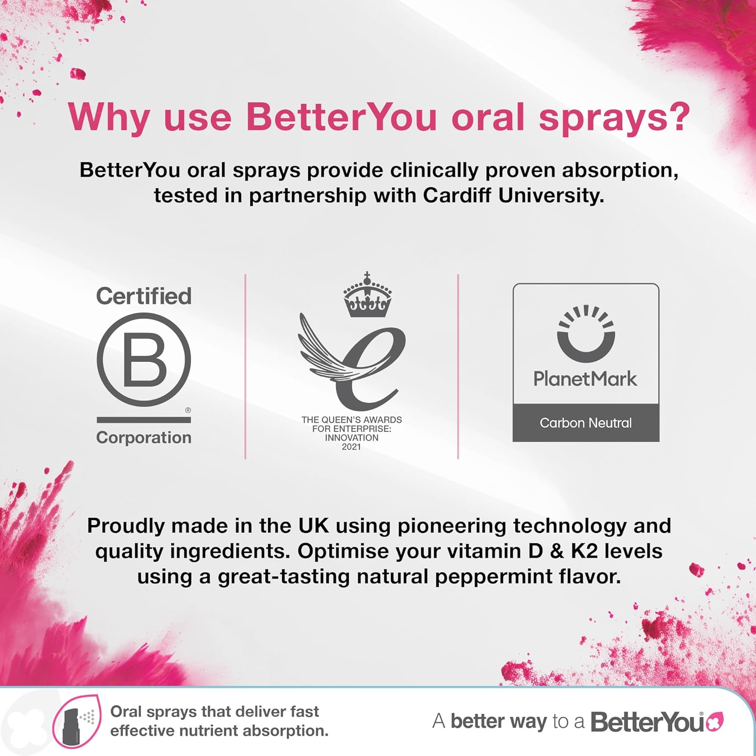 BetterYou Vitamin D 400 IU Infant Oral Spray, Flavour Free - 15ml