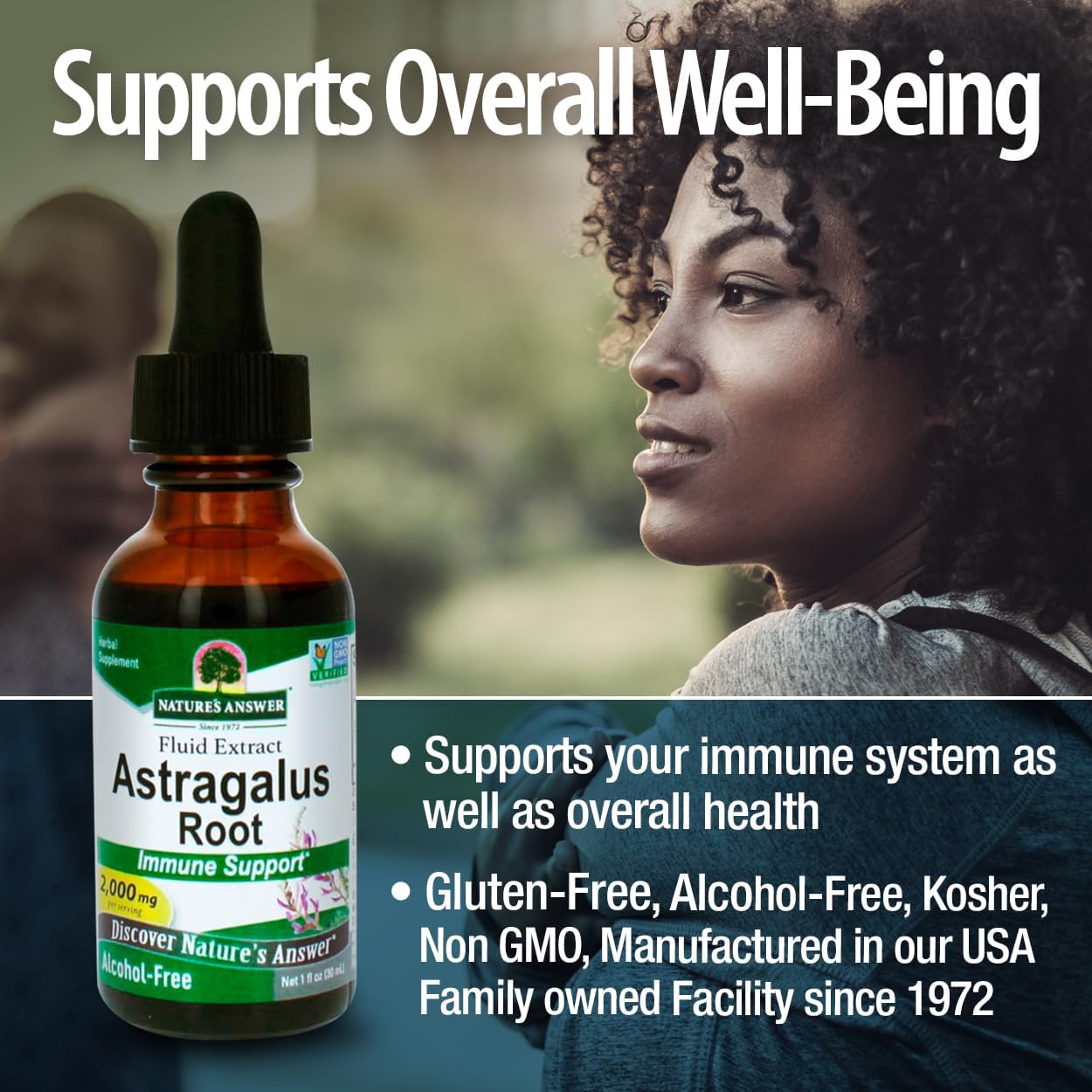 Nature’s Answer Astragalus Root Extract, Alcohol-Free – 2,000 mg, 30 ml