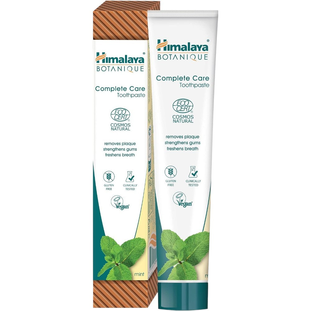 Himalaya Botanique Complete Care Mint Toothpaste 75ml tube and carton front packaging