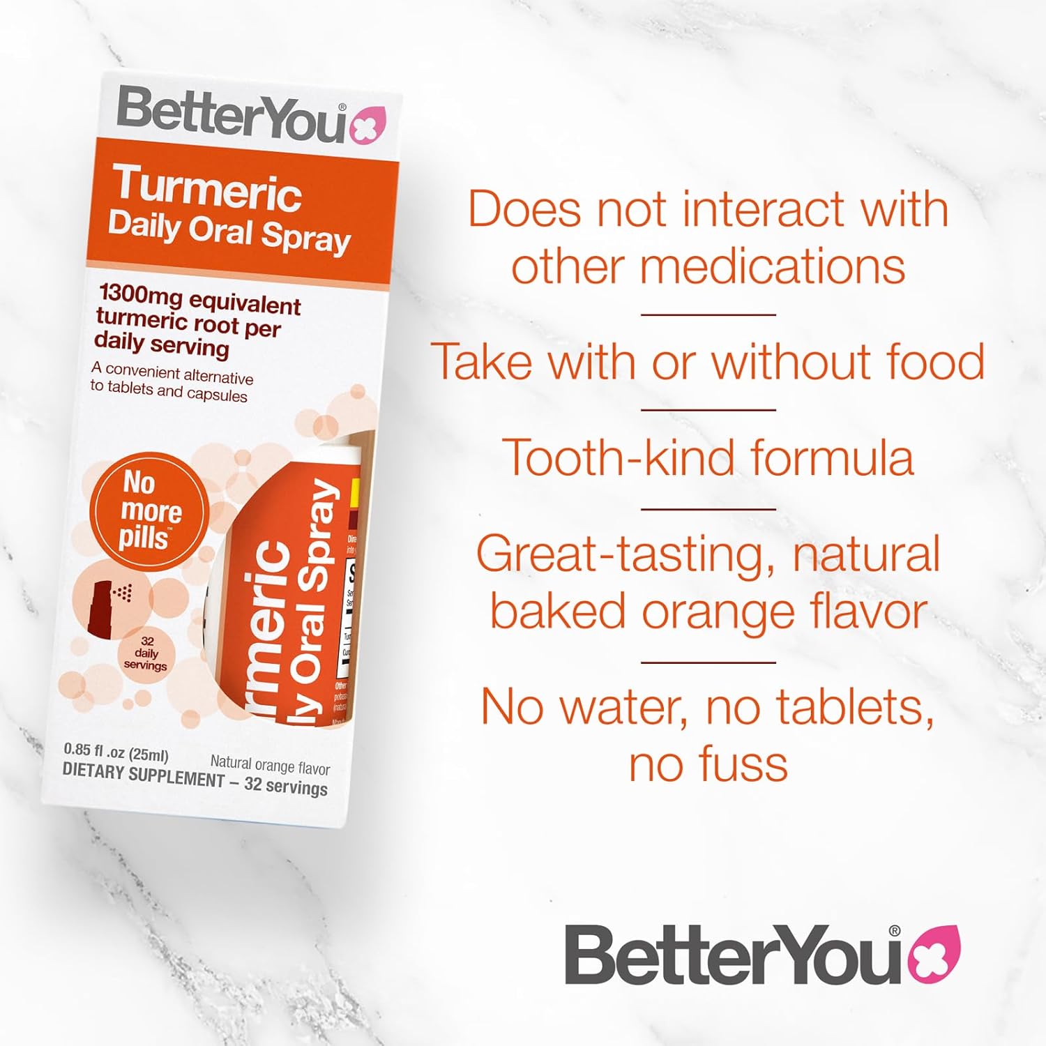 BetterYou Turmeric Oral Spray, Orange Flavour - 25ml