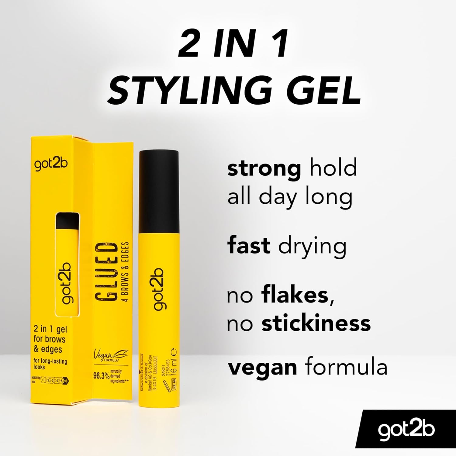 got2b Glued 4 Brows and Edges 2 in 1 Styling Gel 16ml ingredients and product information