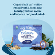 Four Sigmatic Organic Half Caff Coffee Pods, Medium Roast - 24 Count