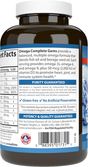 Barcode image: Carlson Omega Complete Gems omega 3 6 9 softgels barcode 90 bottle