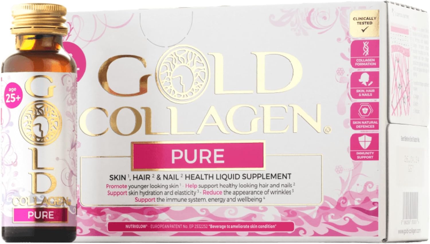 GOLD COLLAGEN PURE – Liquid Supplement for Skin, Hair & Nail Health (10 x 50 ml)