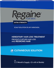 Regaine for men extra strength hair loss treatment packaging