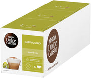 Front: NESCAFÉ Dolce Gusto Cappuccino Coffee Pods box, 24 servings.